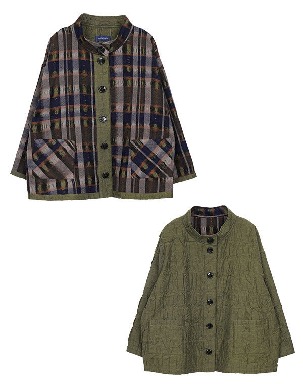 
                  
                    Load image into Gallery viewer, 穴あきチェック柄リバーシブルジャケット / BEA07447WA
                  
                