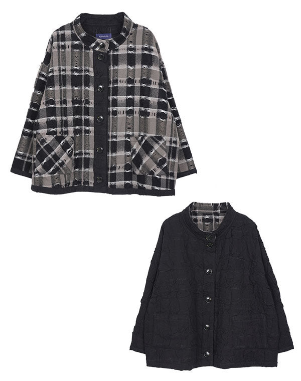 
                  
                    Load image into Gallery viewer, 穴あきチェック柄リバーシブルジャケット / BEA07447WA
                  
                