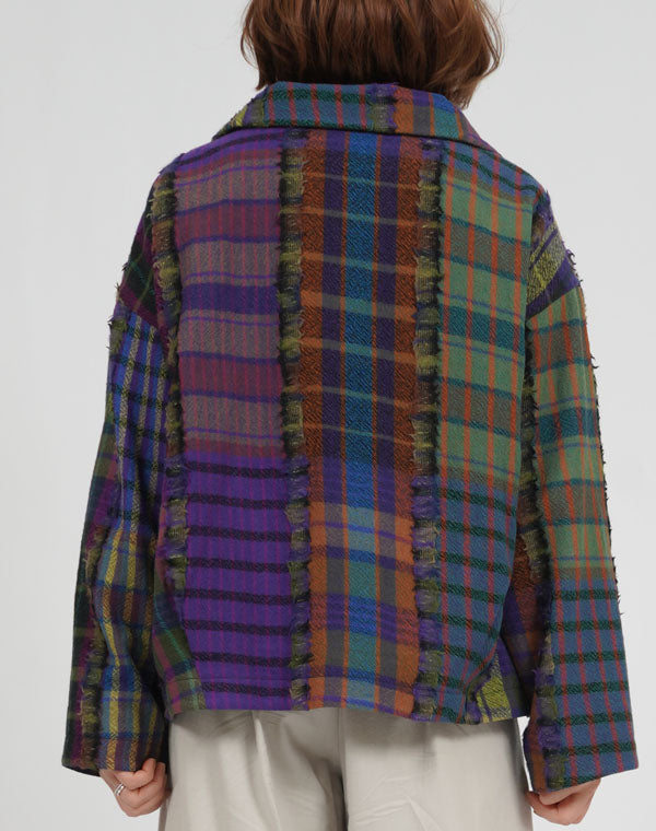 
                  
                    Load image into Gallery viewer, パッチワークチェック柄ショートコート / BEA07460WA
                  
                