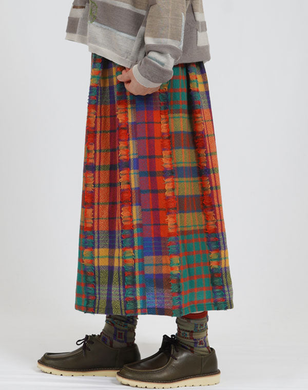 
                  
                    Load image into Gallery viewer, パッチワークチェック柄スカート / BEA07462WA
                  
                