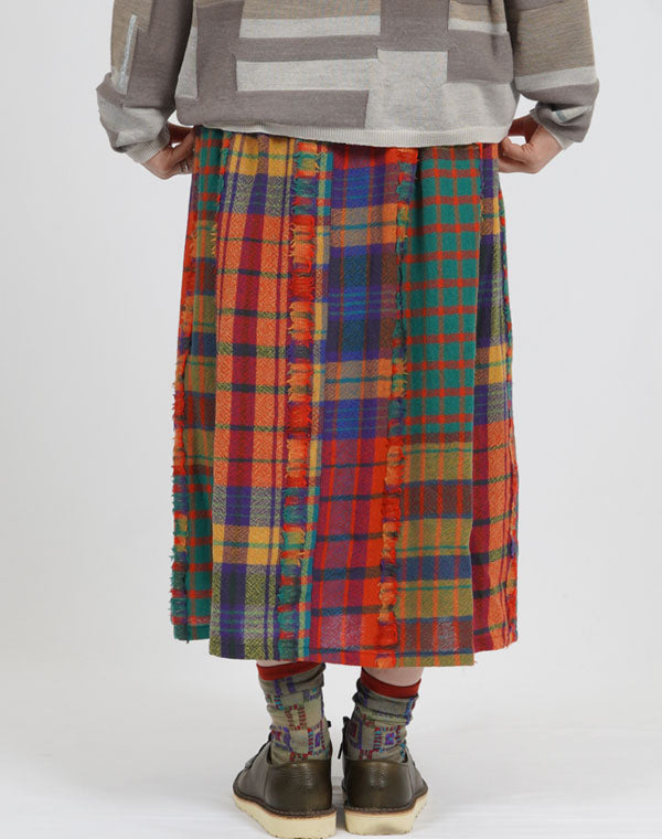 
                  
                    Load image into Gallery viewer, パッチワークチェック柄スカート / BEA07462WA
                  
                