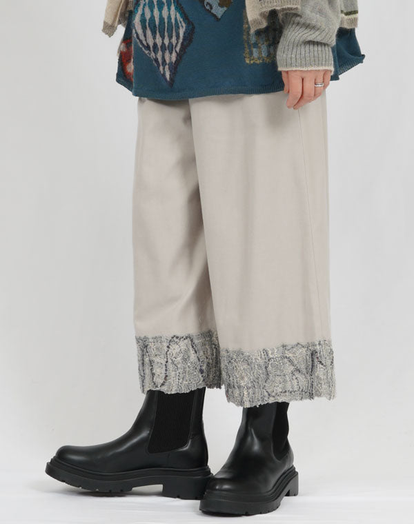 
                  
                    Load image into Gallery viewer, レース付きワイドパンツ / BEA07472WA
                  
                