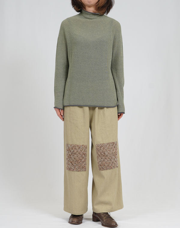 
                  
                    Load image into Gallery viewer, ニット使いデニムパンツ / BEA07473WA
                  
                