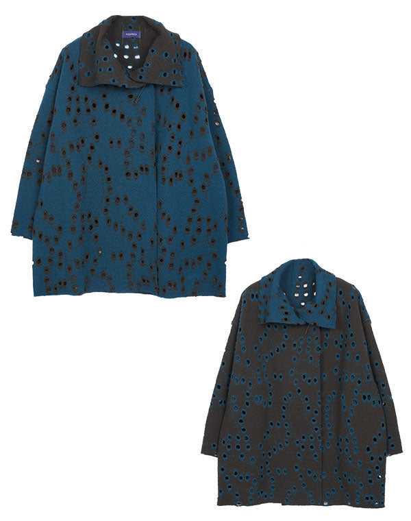 
                  
                    Load image into Gallery viewer, 穴あきジャージーリバーシブルカーディガン / BEA07479WA
                  
                