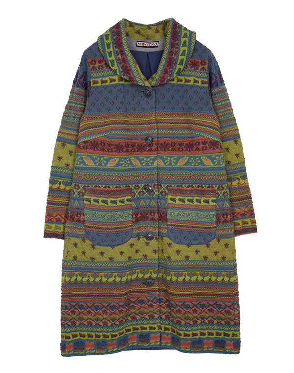 
                  
                    Load image into Gallery viewer, アンティークジャカードニットコート / BEF01605WA
                  
                