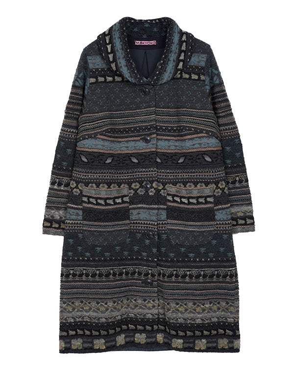 
                  
                    Load image into Gallery viewer, アンティークジャカードニットコート / BEF01605WA
                  
                