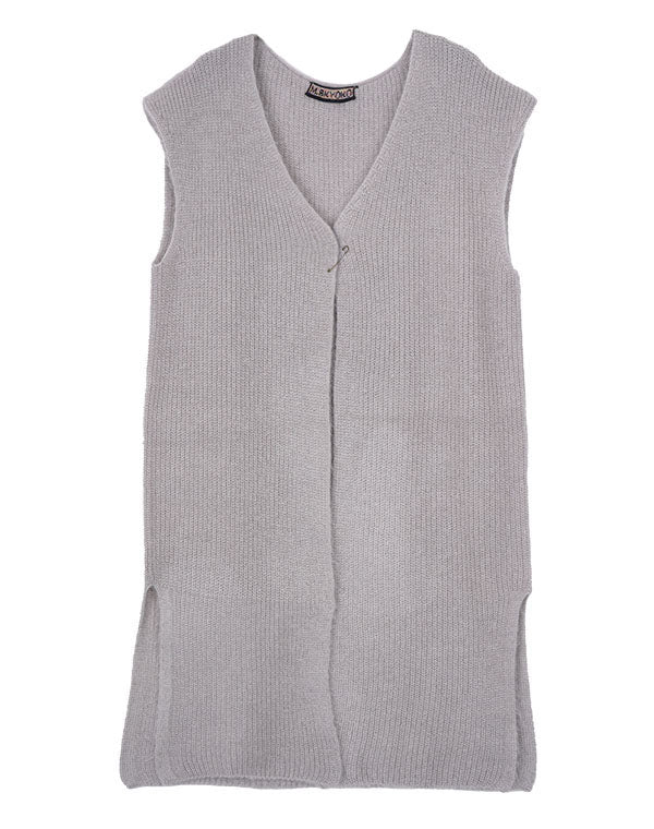 
                  
                    Load image into Gallery viewer, シルクモヘア畦ロングベスト / BEF01658WA
                  
                