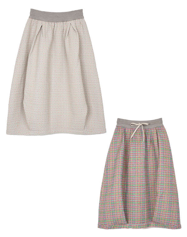 
                  
                    Load image into Gallery viewer, ドットチェックリバーシブルバルーンスカート / BEF01663WA
                  
                