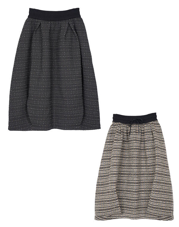 
                  
                    Load image into Gallery viewer, ドットチェックリバーシブルバルーンスカート / BEF01663WA
                  
                