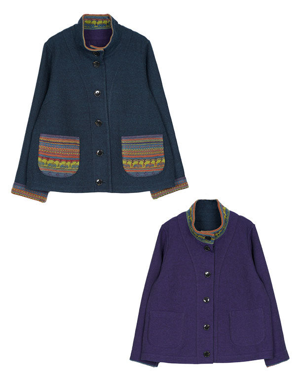 
                  
                    Load image into Gallery viewer, ウールコットンリバーシブルショートコート / BEF01664WA
                  
                