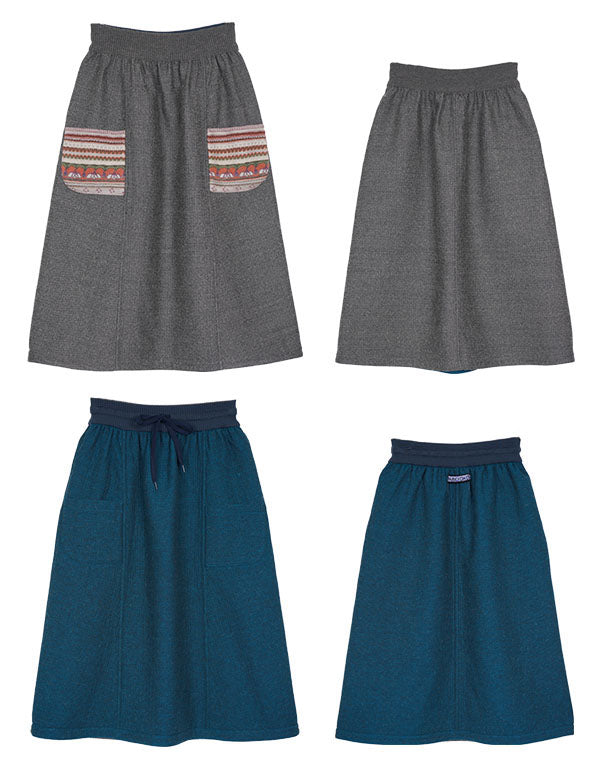 
                  
                    Load image into Gallery viewer, ウールコットンリバーシブルスカート / BEF01666WA
                  
                