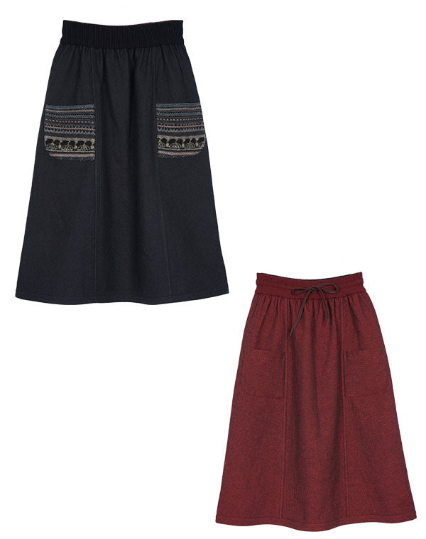 
                  
                    Load image into Gallery viewer, ウールコットンリバーシブルスカート / BEF01666WA
                  
                