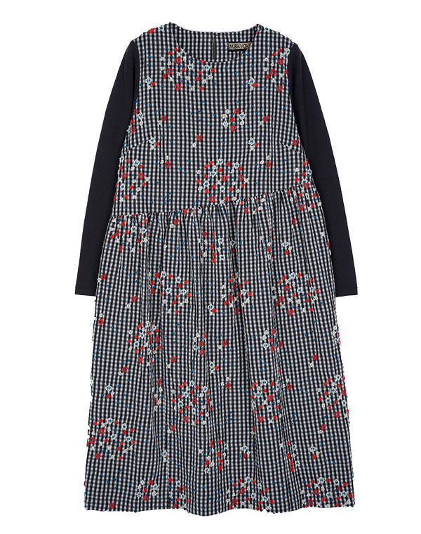 
                  
                    Load image into Gallery viewer, 寄せ植えチェックワンピース / BEF01669WA
                  
                