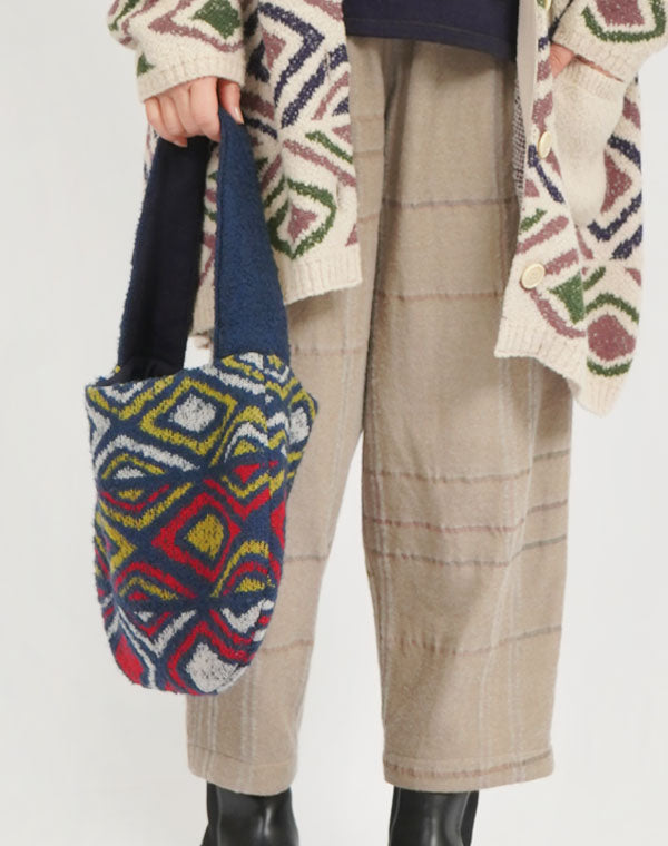 
                  
                    Load image into Gallery viewer, ダイヤ柄プードルハンドバッグ / BEF07626WA
                  
                