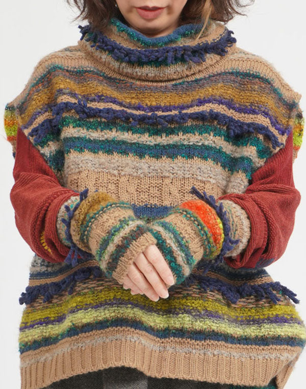 
                  
                    Load image into Gallery viewer, MIXボーダーアームウォーマー / BEF07630WA
                  
                