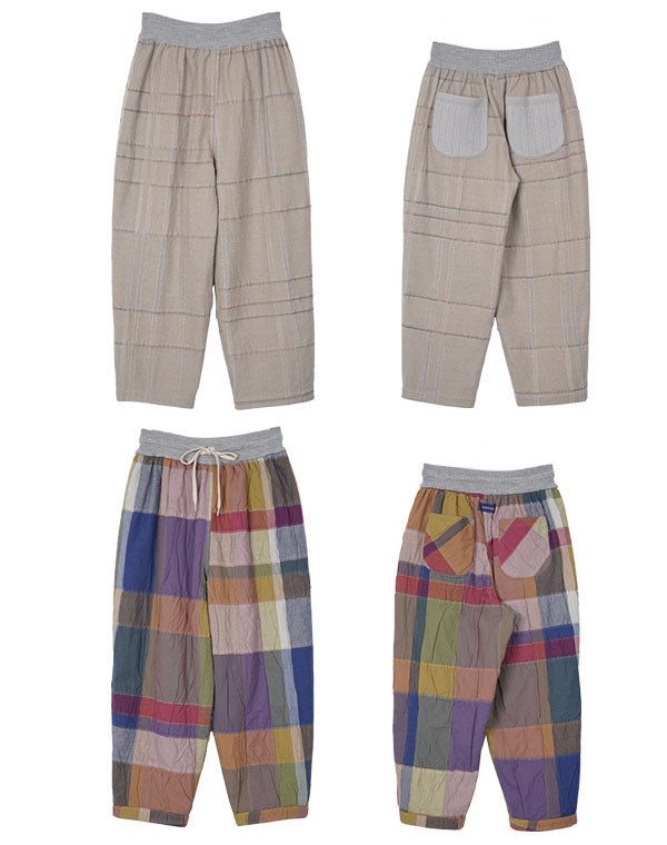 
                  
                    Load image into Gallery viewer, 袋チェックリバーシブルニットポケットパンツ / BEF07651WA
                  
                