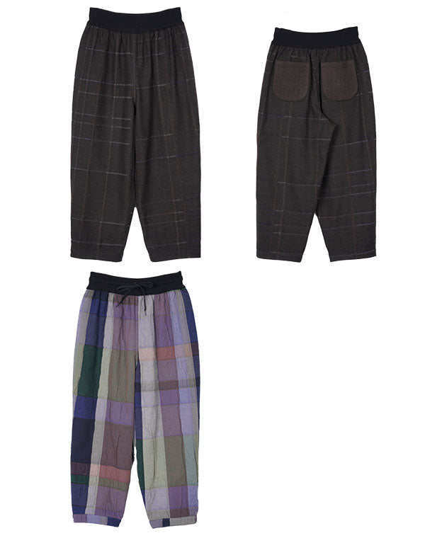 
                  
                    Load image into Gallery viewer, 袋チェックリバーシブルニットポケットパンツ / BEF07651WA
                  
                