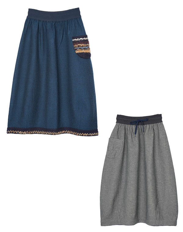 
                  
                    Load image into Gallery viewer, ウールコットンリバーシブルバルーンスカート / BEF07655WA
                  
                