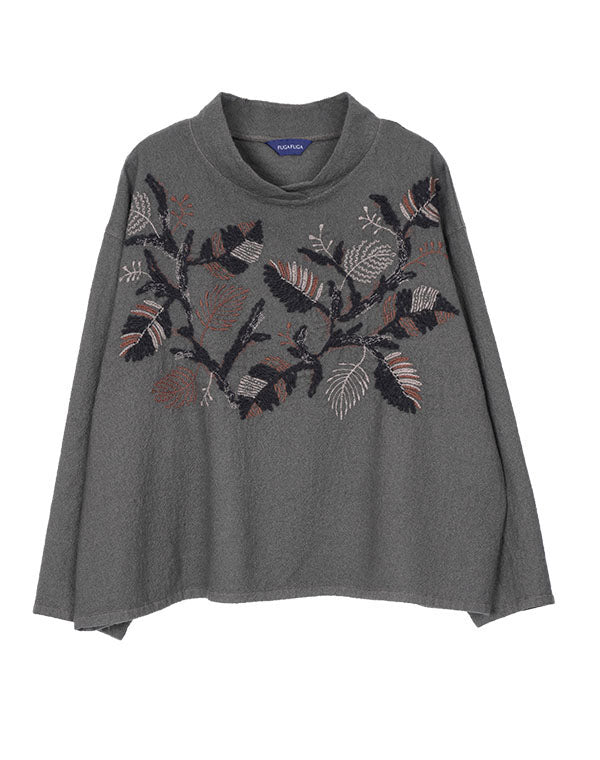 
                  
                    Load image into Gallery viewer, 製品染めリーフ柄刺繍入りブラウス / BEF07657WA
                  
                