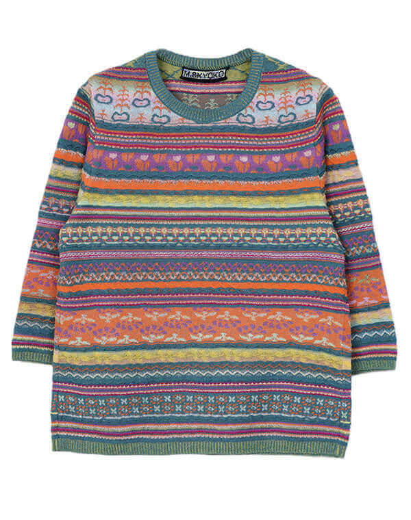 
                  
                    Load image into Gallery viewer, 花畑ジャカードプルオーバー / BEH01001WA
                  
                