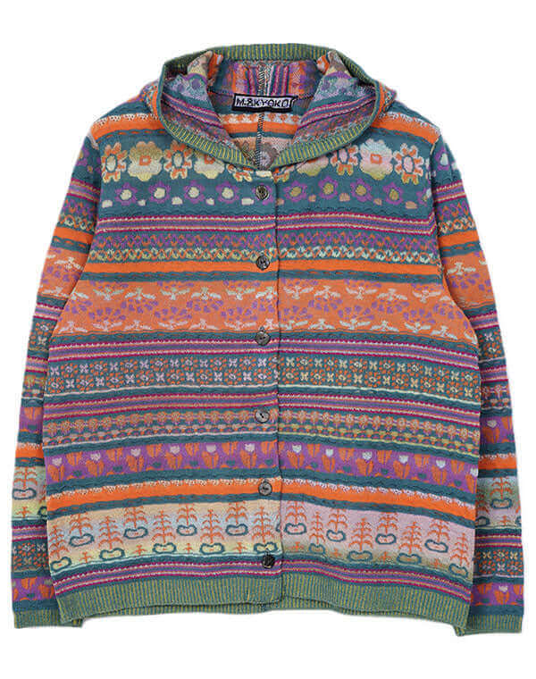 
                  
                    Load image into Gallery viewer, 花畑ジャカードフーディーカーディガン / BEH01004WA
                  
                