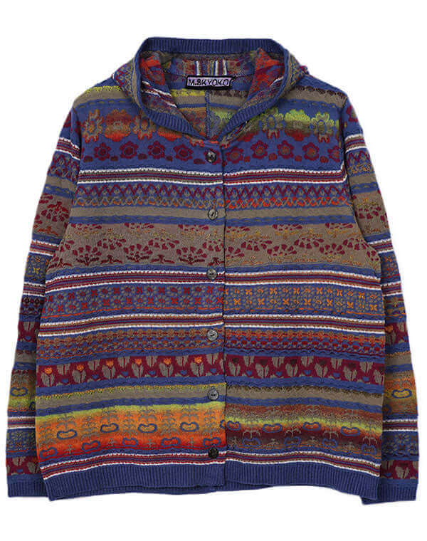 
                  
                    Load image into Gallery viewer, 花畑ジャカードフーディーカーディガン / BEH01004WA
                  
                