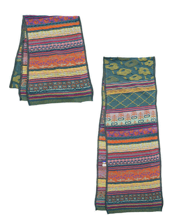 
                  
                    Load image into Gallery viewer, 花畑ジャカードニットストール / BEH01007WA
                  
                