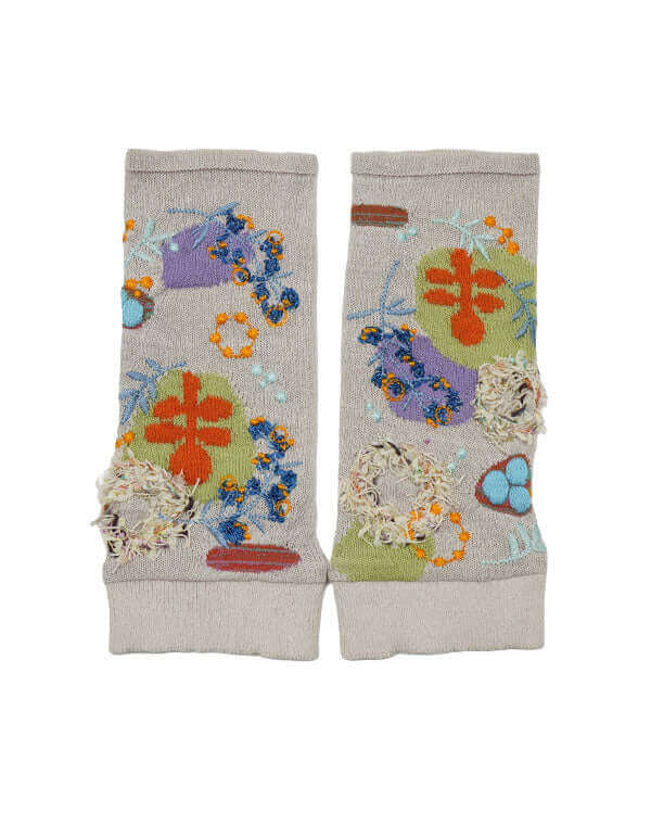 
                  
                    Load image into Gallery viewer, あわ刺繍アームカバー / BEH01017WA
                  
                