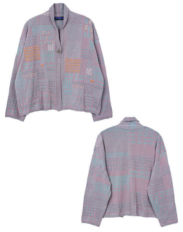 
                  
                    Load image into Gallery viewer, ステッチインターシャカーディガン / BEH01024WA
                  
                