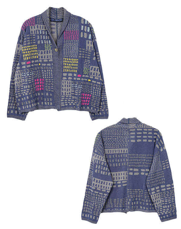 
                  
                    Load image into Gallery viewer, ステッチインターシャカーディガン / BEH01024WA
                  
                