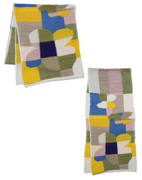 
                  
                    Load image into Gallery viewer, モザイク花柄ニットストール / BEH01028WA
                  
                