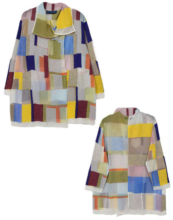 
                  
                    Load image into Gallery viewer, モザイク柄ロングカーディガン / BEH01031WA
                  
                