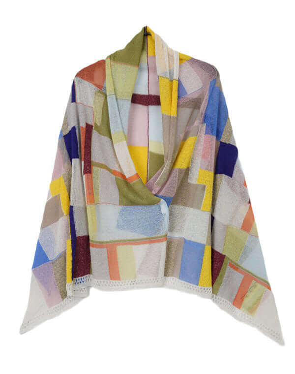 
                  
                    Load image into Gallery viewer, モザイク柄ニットショール / BEH01032WA
                  
                