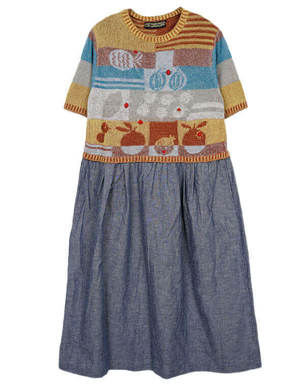 フルーツ柄切替ワンピース / BEH01037WA