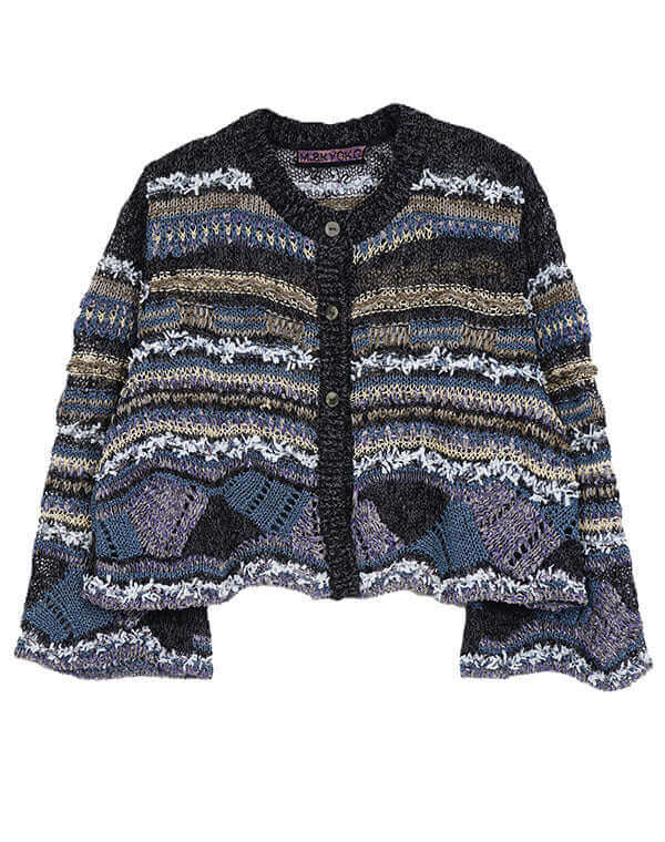 
                  
                    Load image into Gallery viewer, ウェーブレースニットカーディガン / BEH01041WA
                  
                