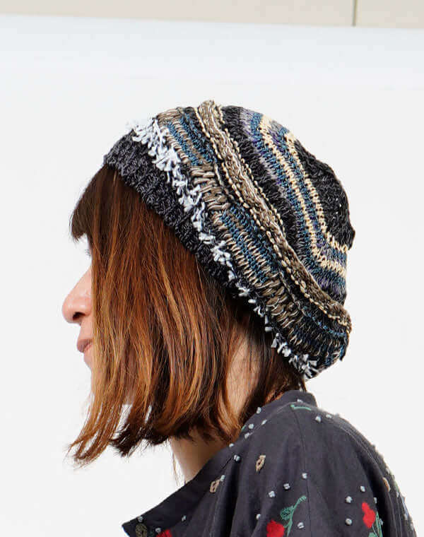 
                  
                    Load image into Gallery viewer, ウェーブレースニット帽 / BEH01044WA
                  
                