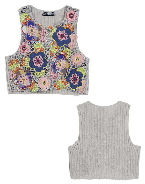 
                  
                    Load image into Gallery viewer, フラワーパッチ刺繍ベスト / BEH01047WA
                  
                