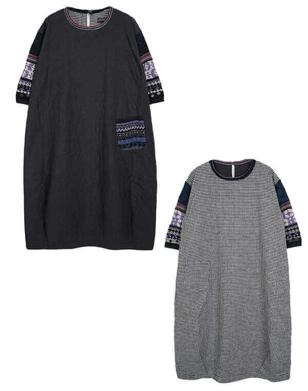 
                  
                    Load image into Gallery viewer, 綿麻リバーシブルワンピース / BEH01053WA
                  
                