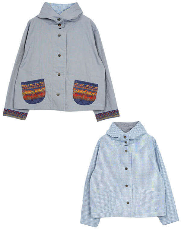 綿麻リバーシブルフーディージャケット / BEH01054WA