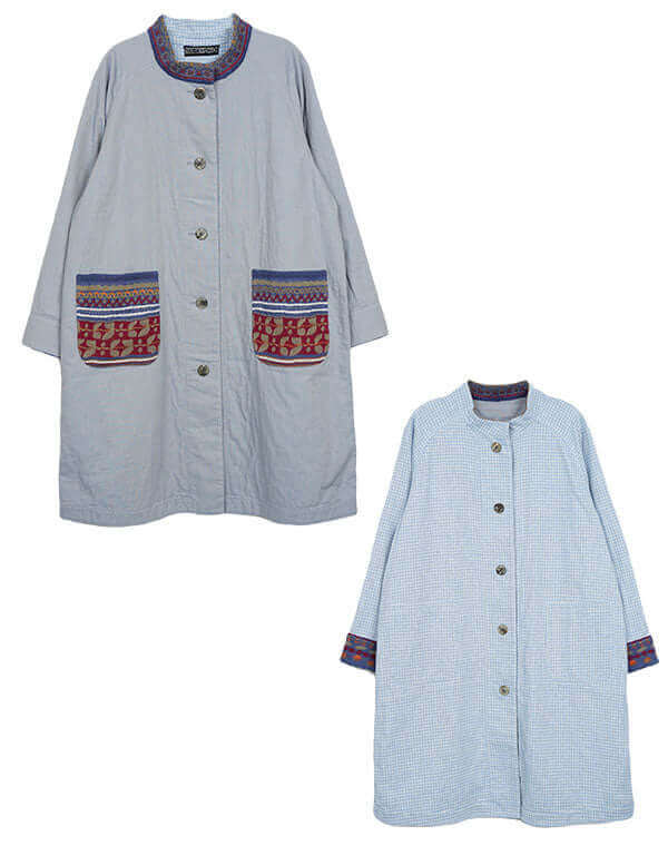 
                  
                    Load image into Gallery viewer, 綿麻リバーシブルロングコート / BEH01055WA
                  
                