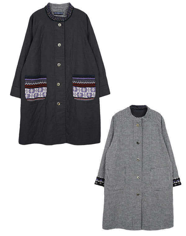 
                  
                    Load image into Gallery viewer, 綿麻リバーシブルロングコート / BEH01055WA
                  
                