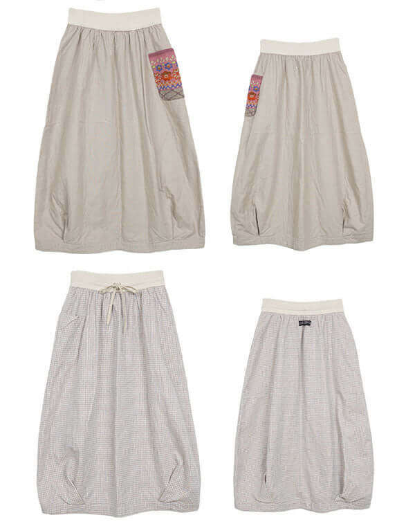 
                  
                    Load image into Gallery viewer, 綿麻リバーシブルバルーンスカート / BEH01056WA
                  
                