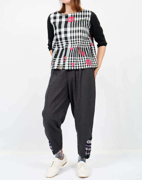 綿麻リバーシブルテーパードパンツ / BEH01057WA