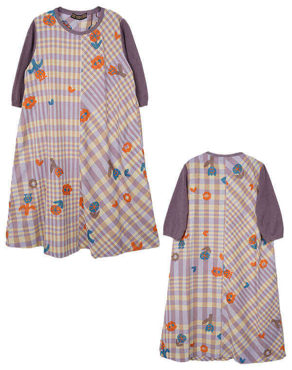 つぼみチェック切替ワンピース / BEH01064WA