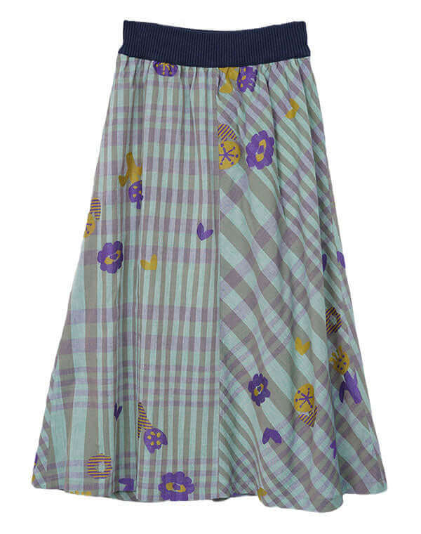 つぼみチェック切替スカート / BEH01066WA