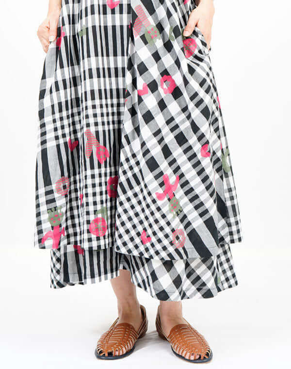 つぼみチェック切替スカート / BEH01066WA