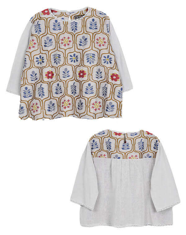 リーフ柄ジャカードブラウス / BEH01068WA