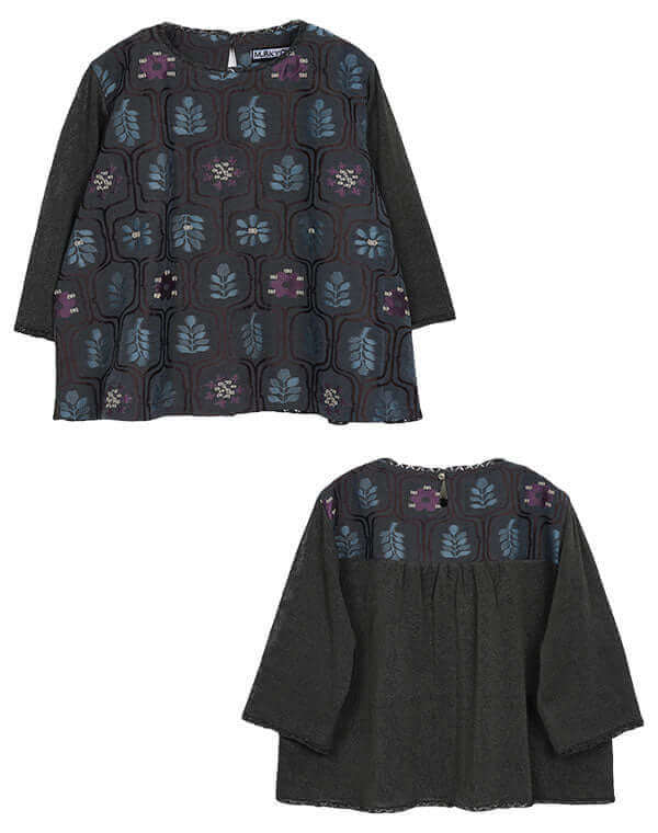 
                  
                    Load image into Gallery viewer, リーフ柄ジャカードブラウス / BEH01068WA
                  
                