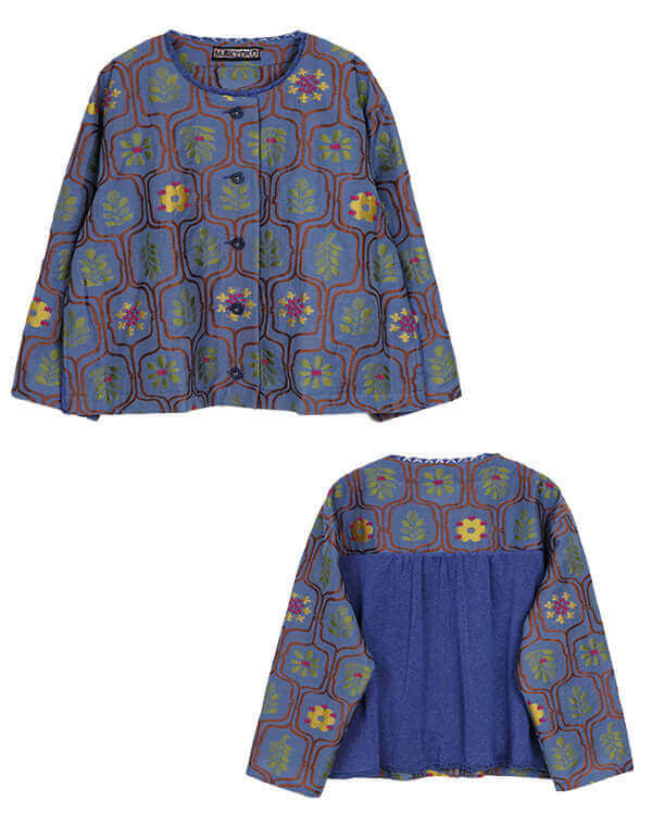 
                  
                    Load image into Gallery viewer, リーフ柄ジャカードブラウスジャケット / BEH01069WA
                  
                