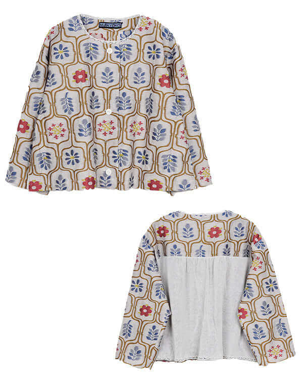 
                  
                    Load image into Gallery viewer, リーフ柄ジャカードブラウスジャケット / BEH01069WA
                  
                